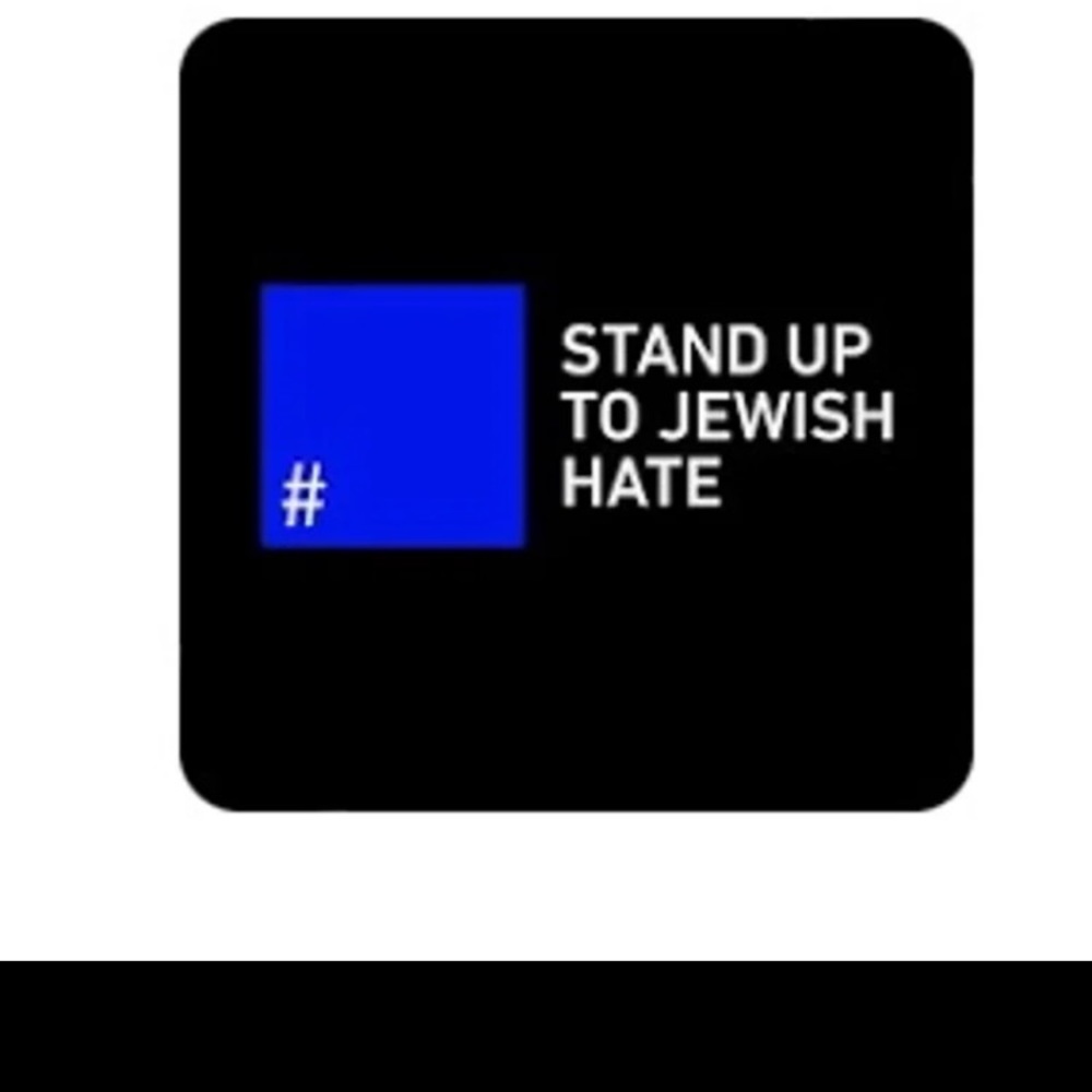 COPY - Pin jewelry Stand up to  end Jewish Hate Blue Pin